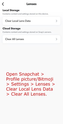 Slett Lens Data Snapchat