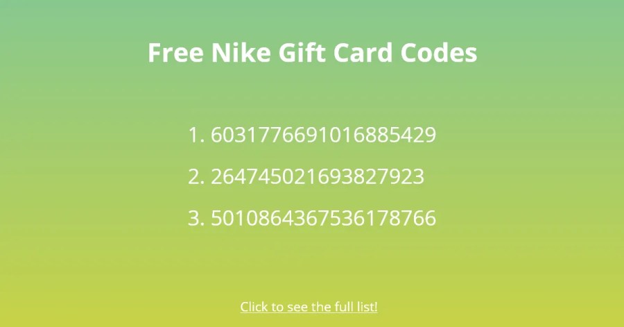 Gratis gavekort fra Nike