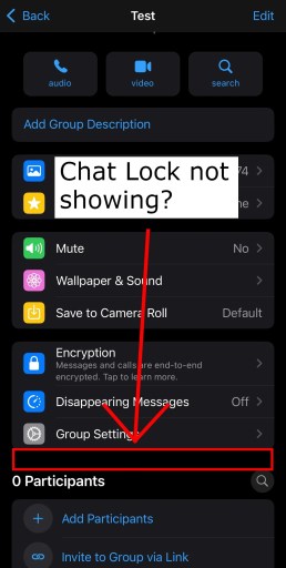 Chat Lock vises ikke på WhatsApp