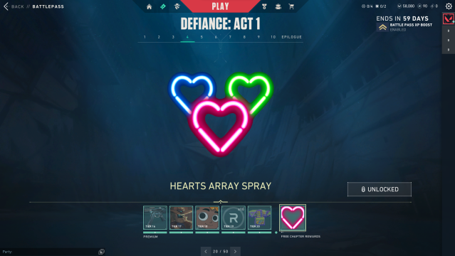 Hearts Array-sprayen i VALORANT.