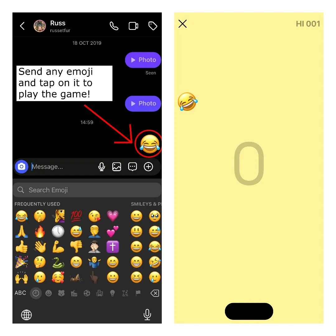 Emoji-spill på Instagram