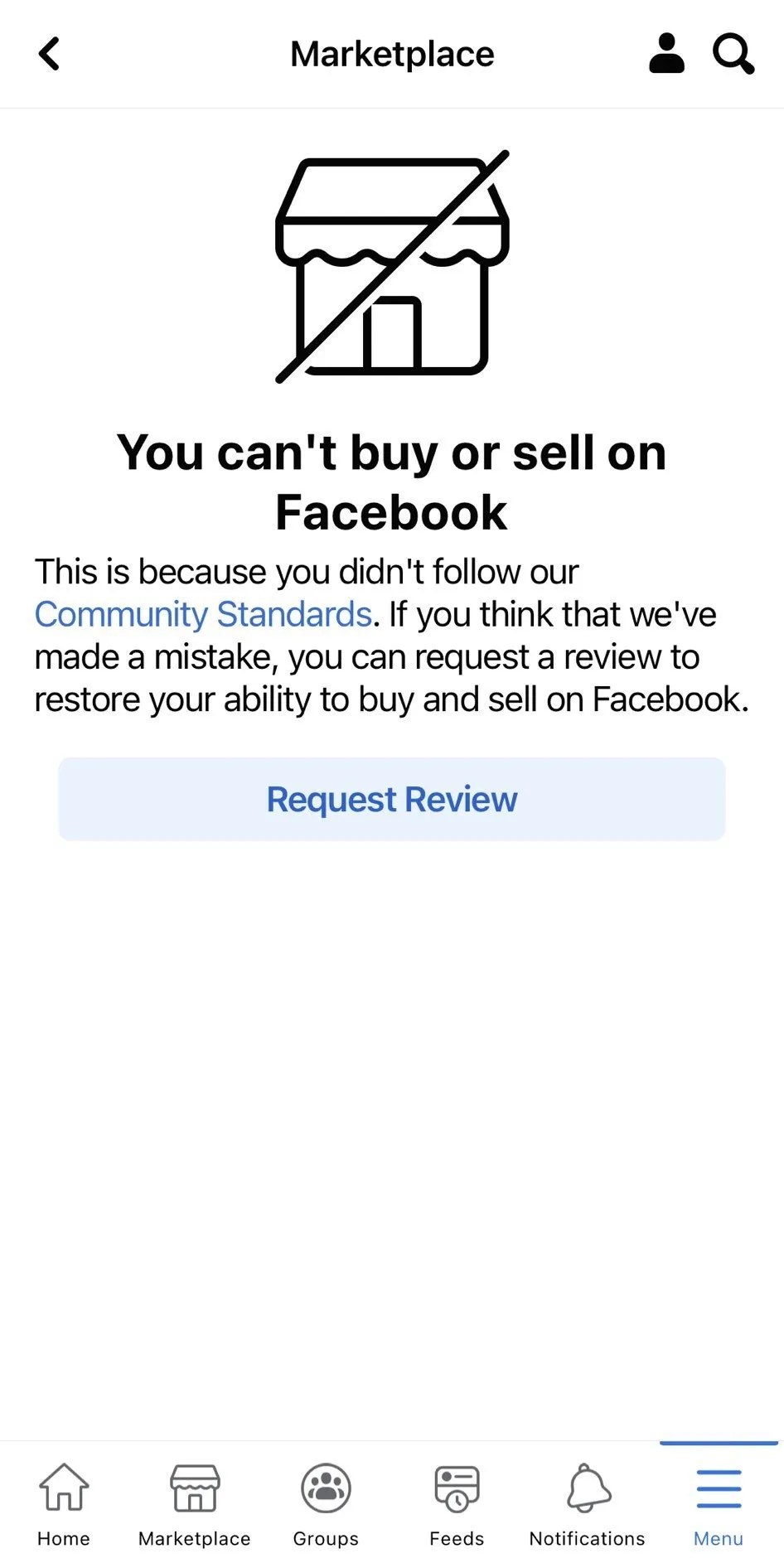 Du kan ikke kjøpe og selge på Facebook