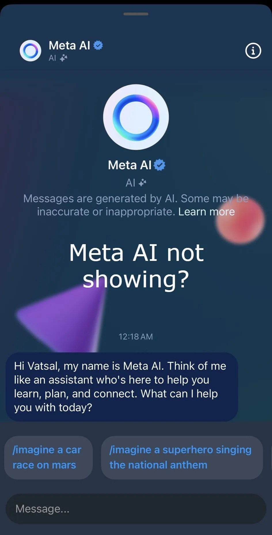 Meta AI fungerer ikke